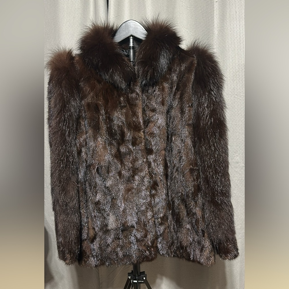 Mink and Fox Fur Coat Size Medium Size 10